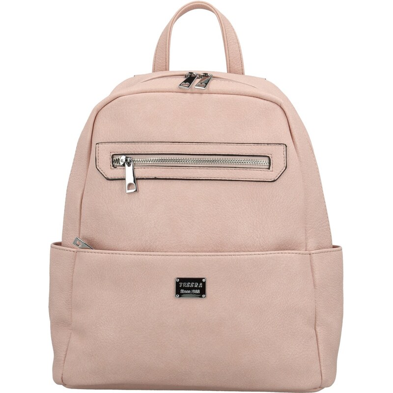 Tessra Trendy dámský koženkový kabelko-batoh Joppe, růžový 106274596