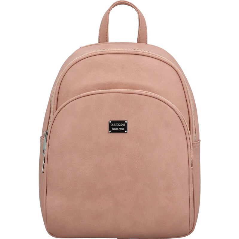 Tessra Trendy dámský koženkový kabelko-batoh Renie, růžový