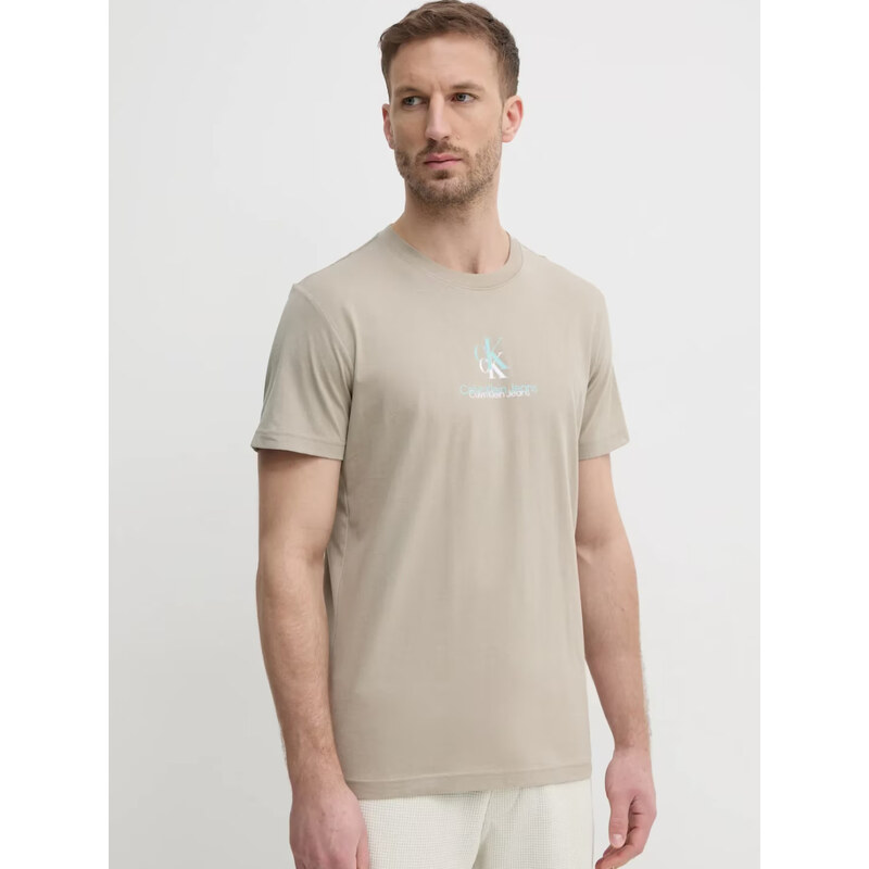Calvin Klein pánské béžové tričko