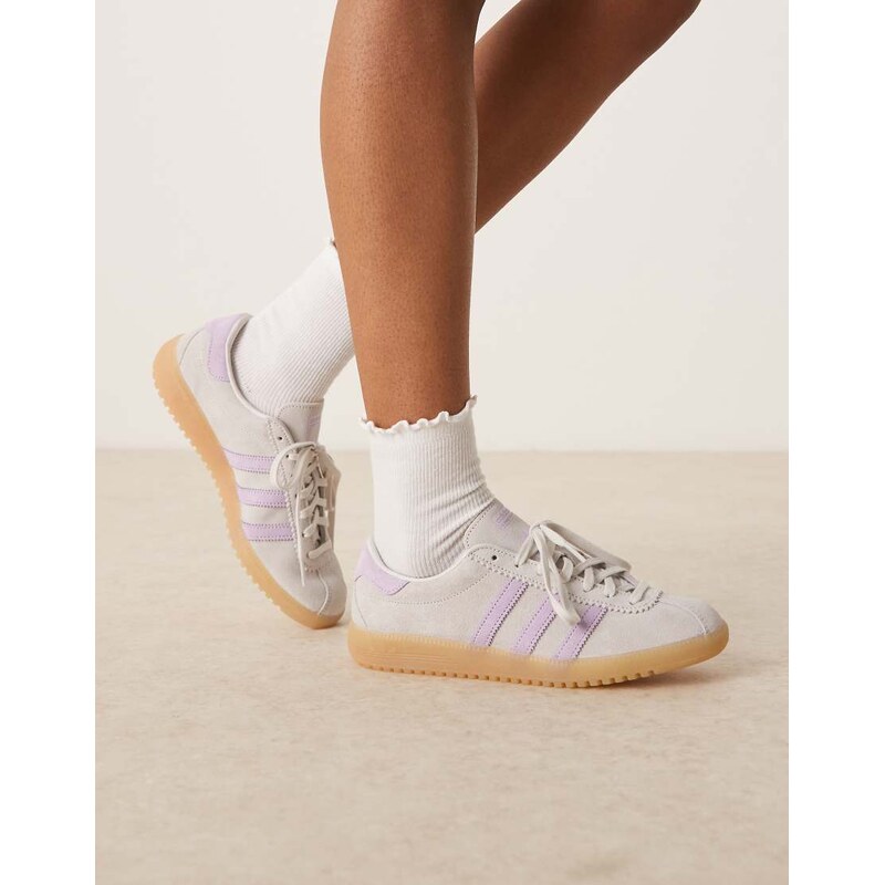 adidas Originals Bermuda trainers in grey and purple