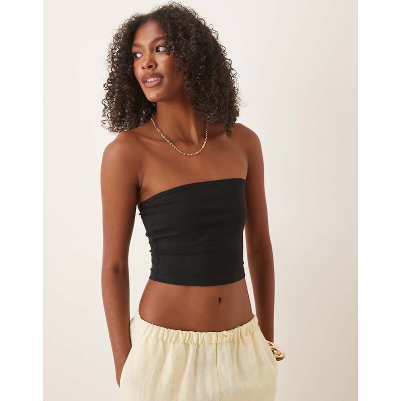 ASOS DESIGN ultimate cropped bandeau in black 106276207