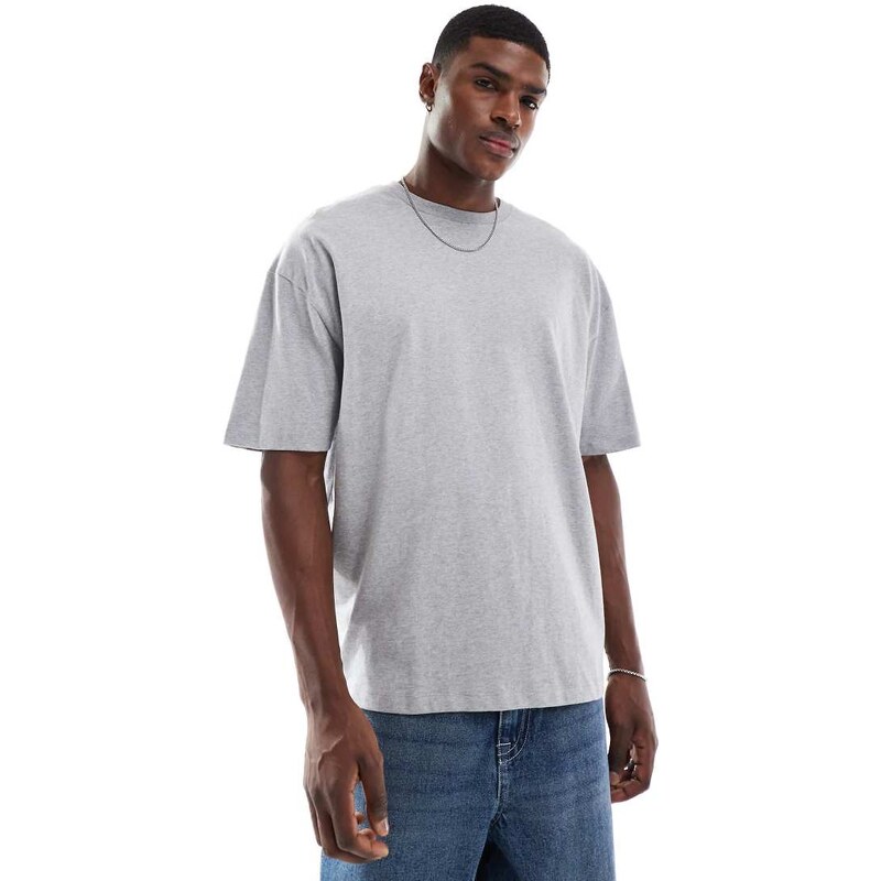 ASOS DESIGN Essentials oversized t-shirt in grey marl