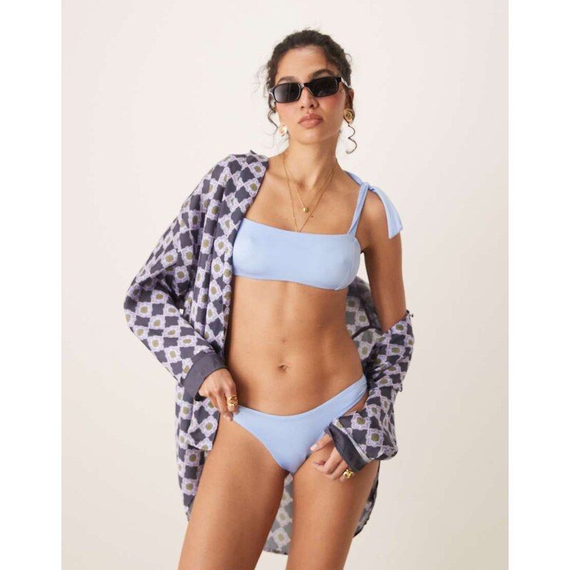 Free Society high leg bikini bottom in sky blue 113261259