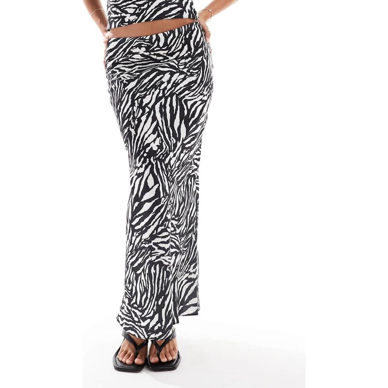 ASOS DESIGN ASOS DESISN soft touch maxi skirt co-ord in zebra