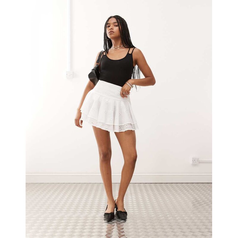 Amy Lynn crochet rara mini skirt in white 106277722