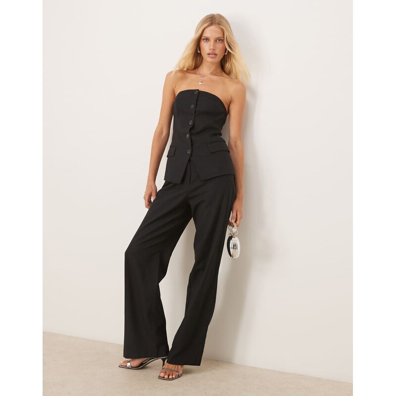 Vila tailored trouser co-ord in black 115556426