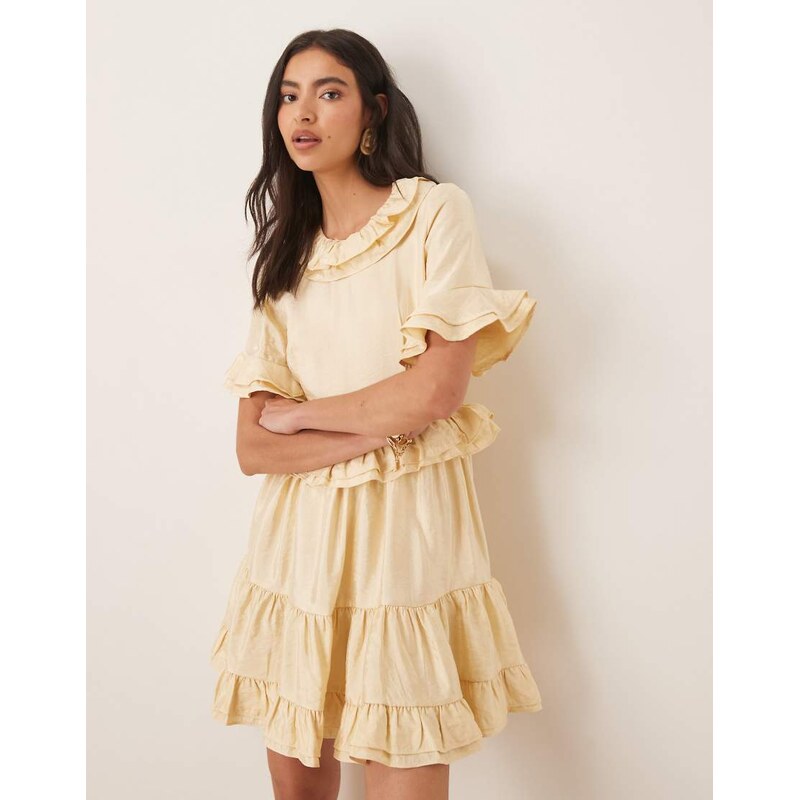 Sister Jane Buttercup ruffle mini dress in light yellow 106277741