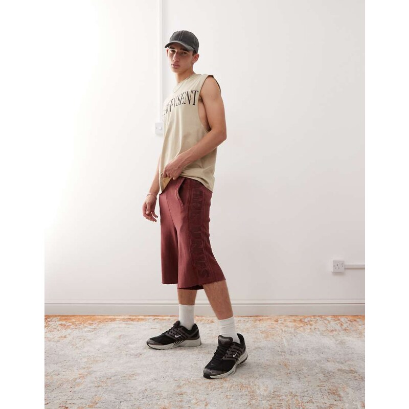 Aape by A Bathing Ape loose fit heavyweight knitted shorts in dark 106280887