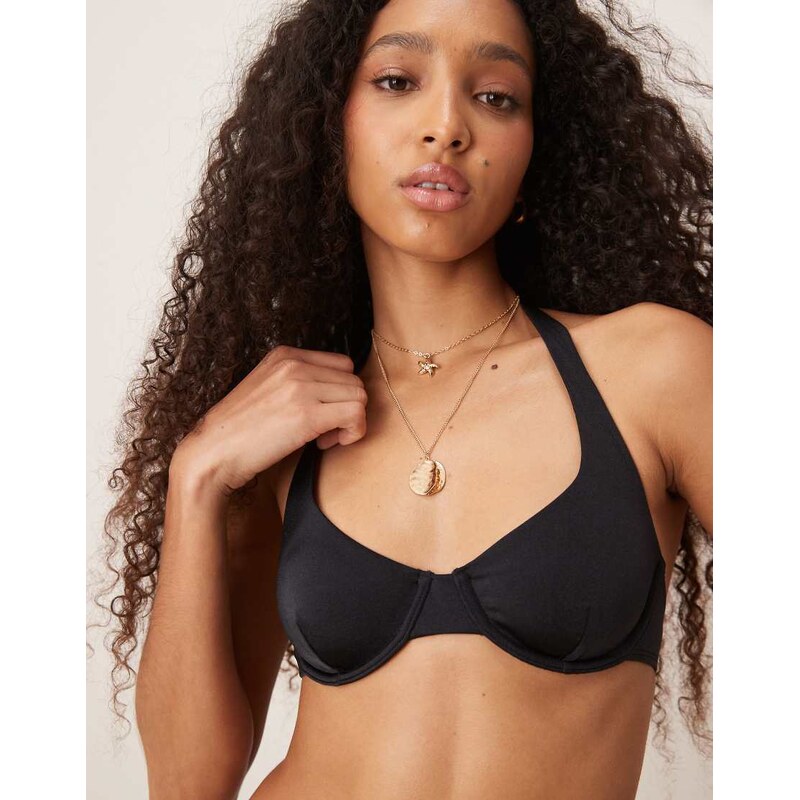 Free Society underwire bikini top in black 115548034