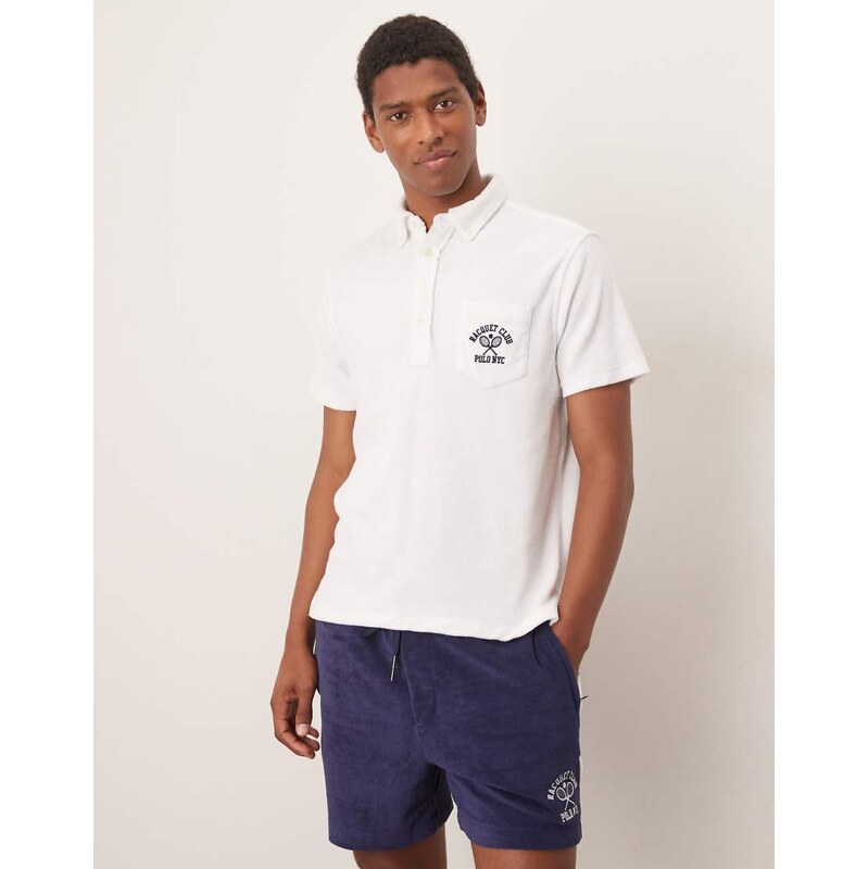 Polo Ralph Lauren race logo pocket cotton terry polo classic fit