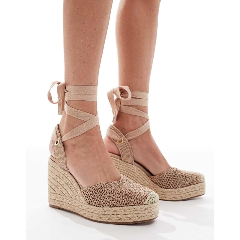 schuh Velma wedge closed toe espadrilles in natural woven-Neutral 106711191