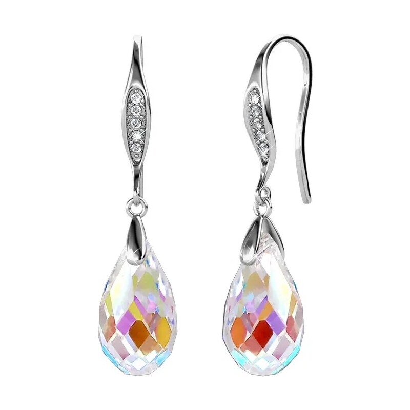 Elenys pozlacené náušnice s krystaly Swarovski 18K bílé zlato 106281140