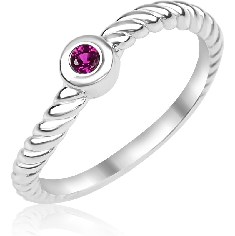 Stříbrný prsten s růžovým zirkonem - Meucci SR181 106285507