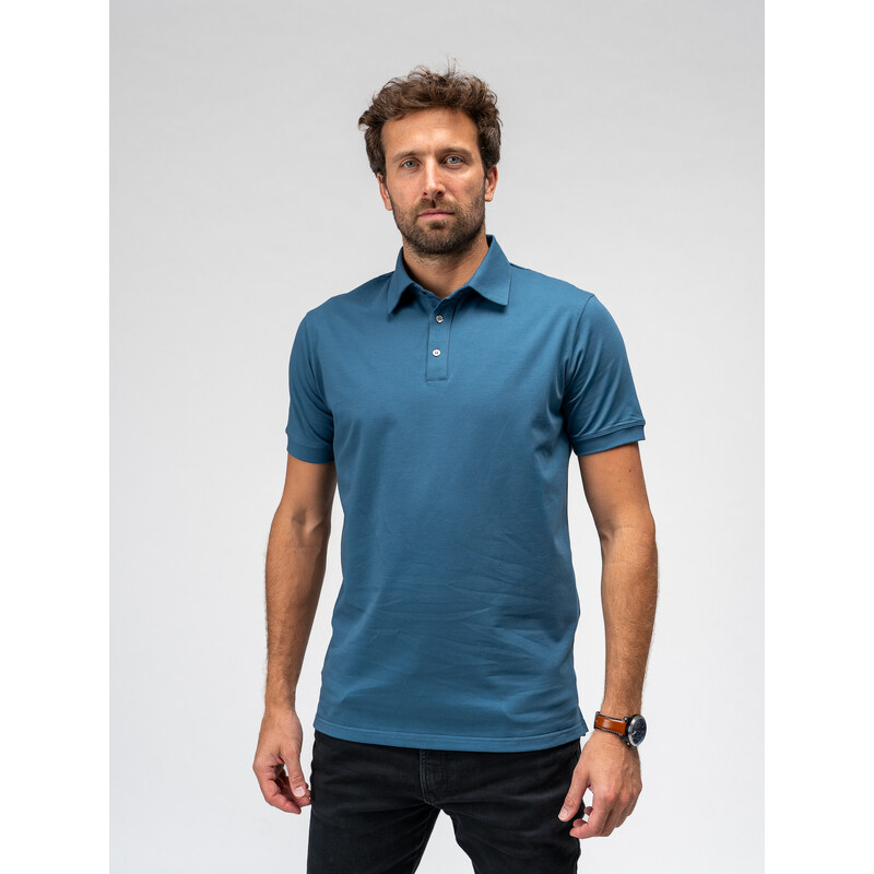 TallGuys Pánská rozstřižená polokošile | Denim blue