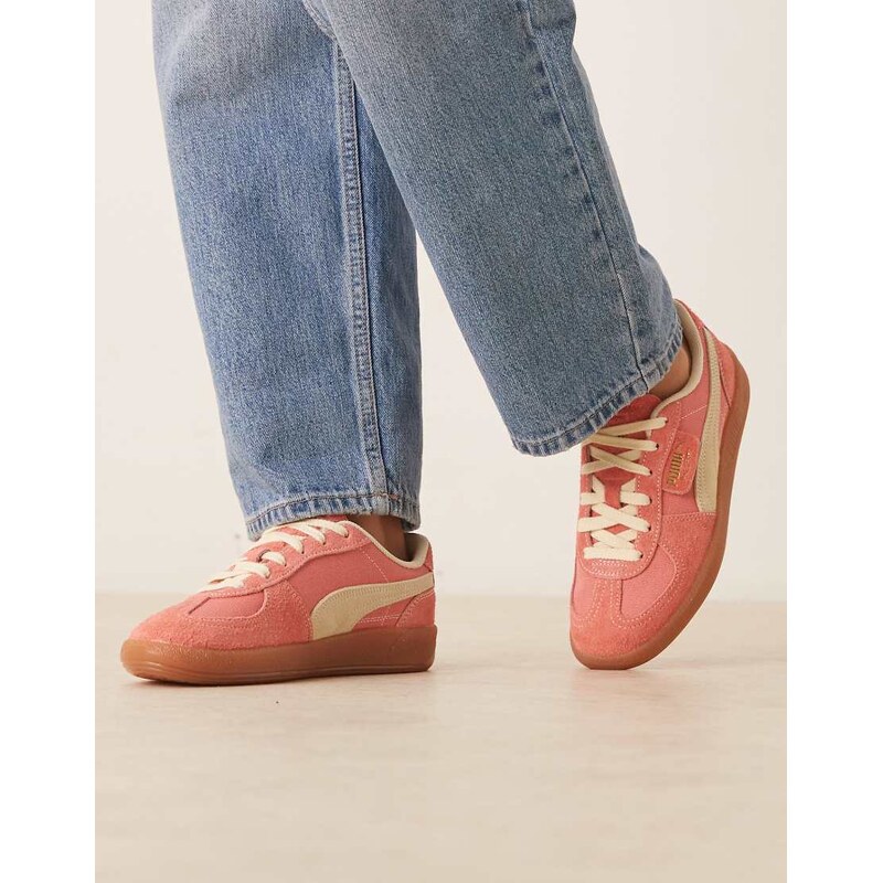 Puma Palermo Vintage trainers in pink & yellow