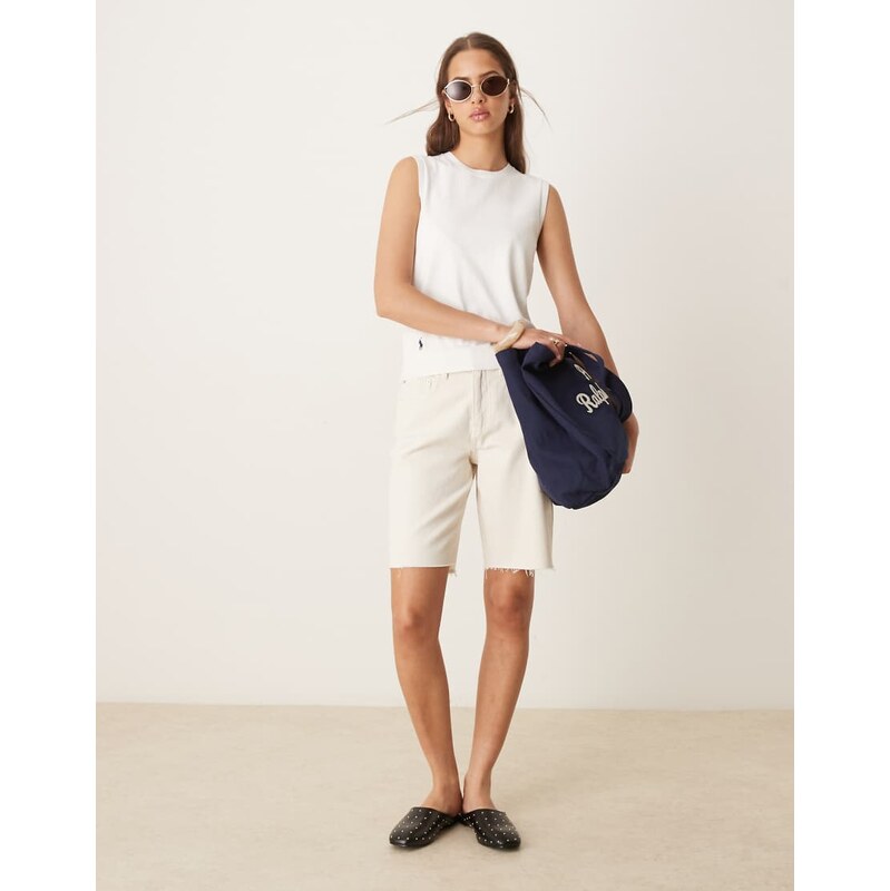 Gina Tricot denim bermuda shorts in ecru-White 106291654