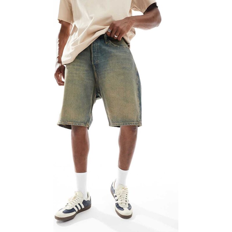 Jack & Jones denim jorts in washed blue