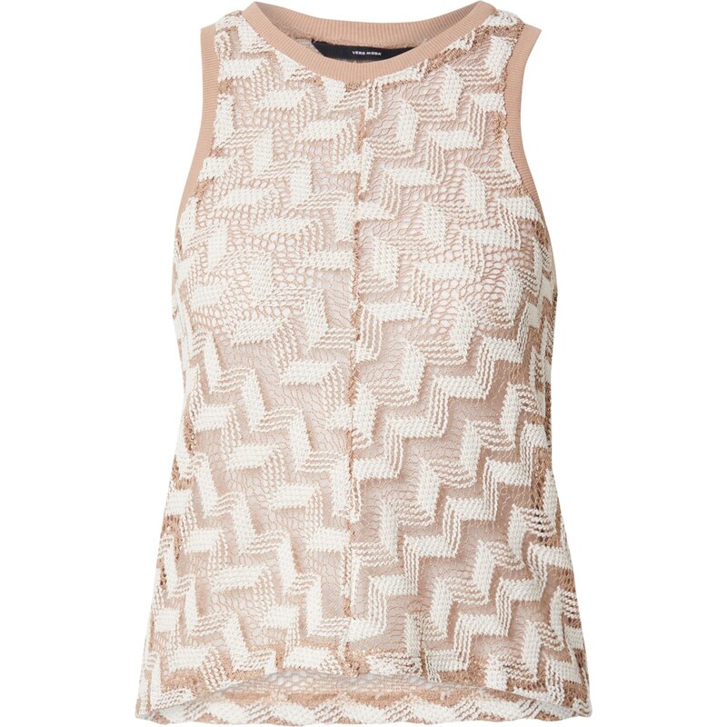 VERO MODA Kardigany VMTIKKA tmavě béžová / bílá
