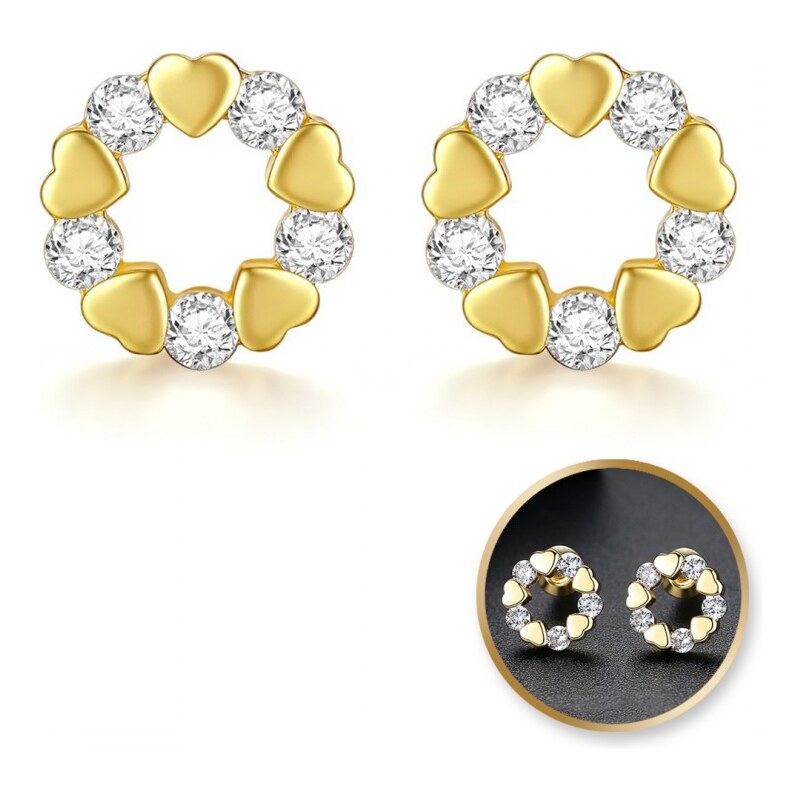 Flamenco Mystique Náušnice z nerezové oceli pokovené 14k zlatem s 110512547