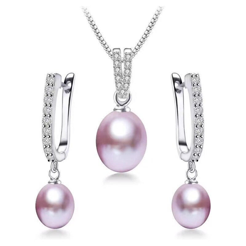 GRACE Silver Jewellery Stříbrná souprava šperků s levandulovou perlou 106304483