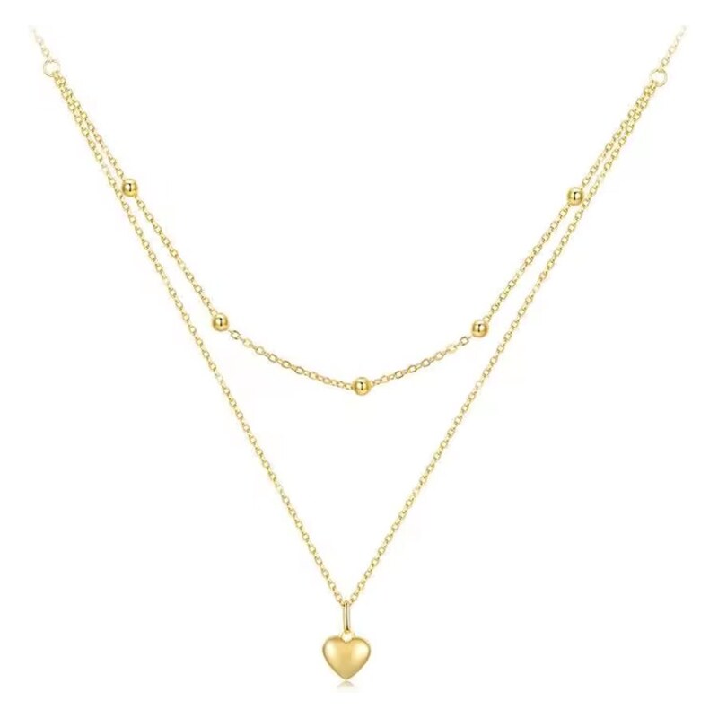 GRACE Silver Jewellery Dvojitý stříbrný náhrdelník Isabelle Gold - 106304484