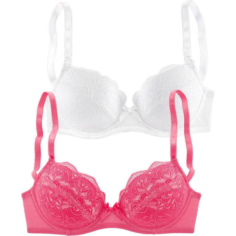 PETITE FLEUR Podprsenka pink / bílá 108817373