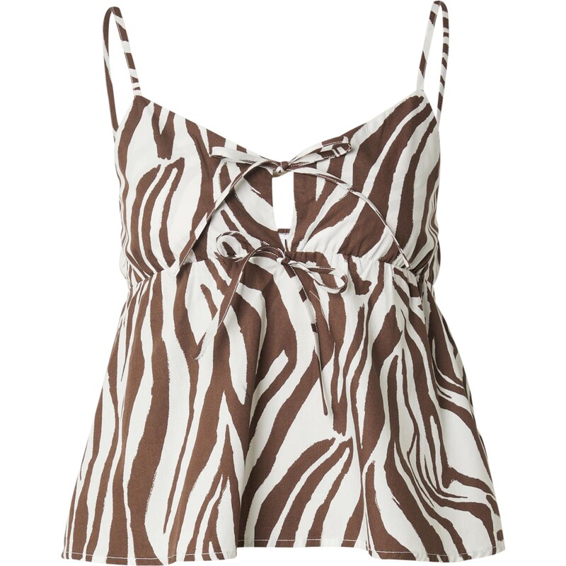 EDITED Top Emely hnědá / bílá 107340345