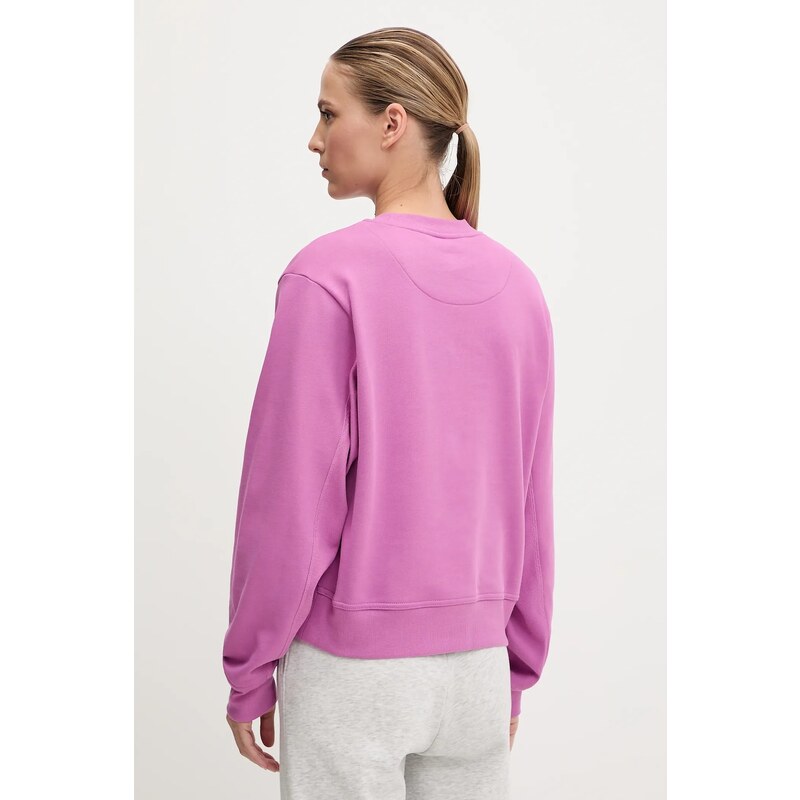 Bavlněná mikina adidas by Stella McCartney dámská, růžová barva, s aplikací, JJ0151