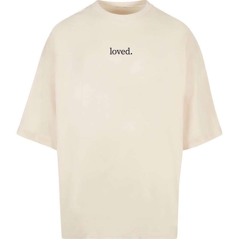 Merchcode Tričko Love písková / černá / barva bílé vlny