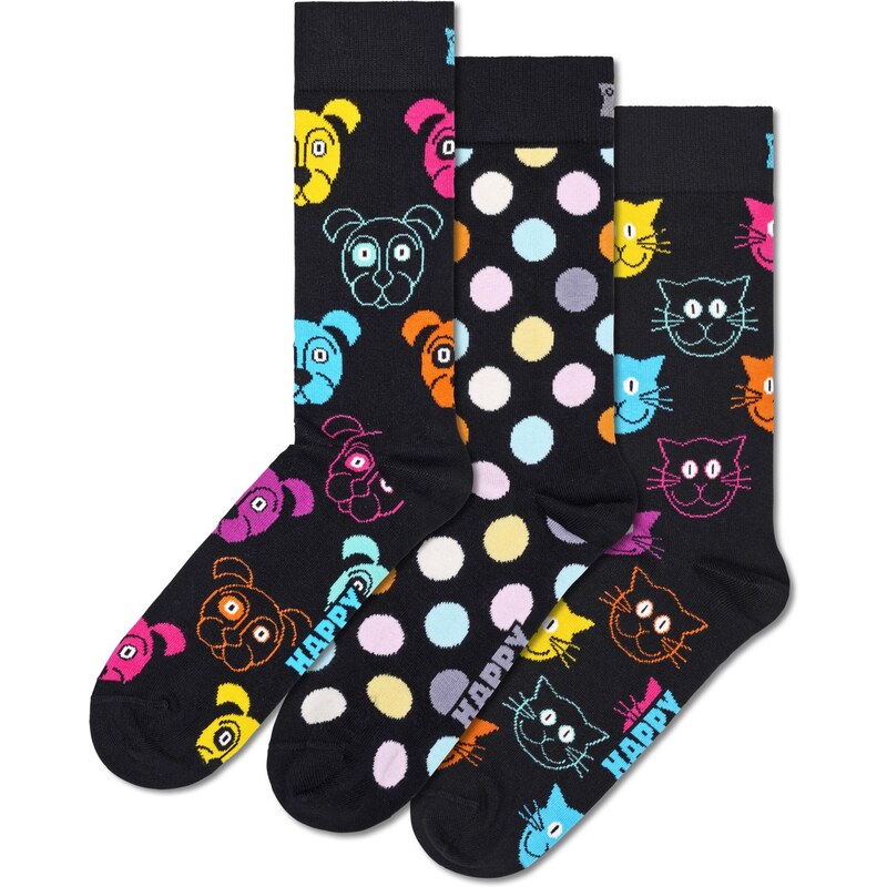 Happy Socks Ponožky Classic Dog námořnická modř / žlutá / pink /