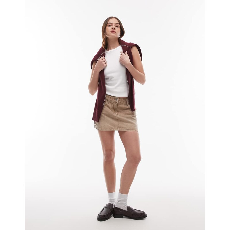 Tommy Jeans denim micro mini skirt in brown wash 106367950