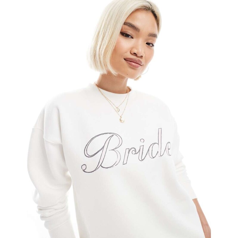 Six Stories Bride sweatshirt co-ord in ivory-White 106368053