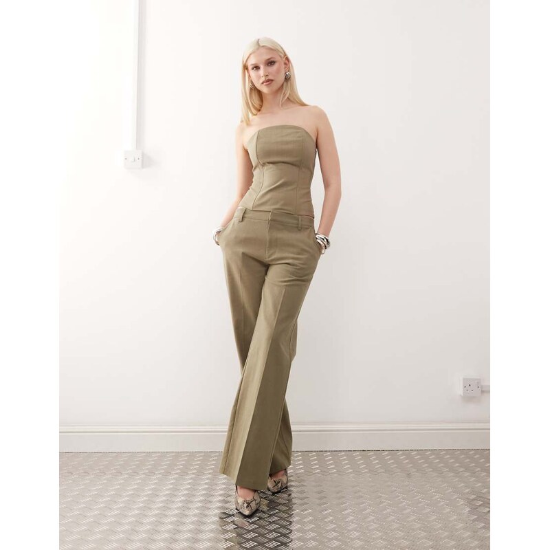 Lioness Elements linen look cotton low waisted tailored wide leg 106368058
