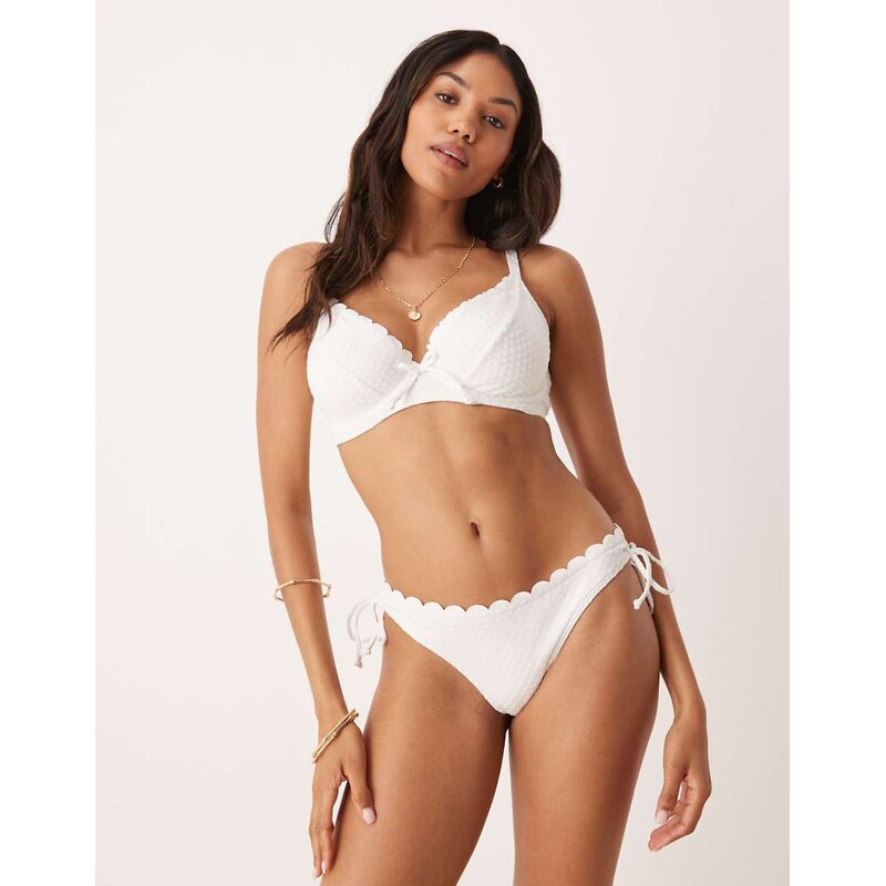 Peek & Beau tie side bikini bottom with textured dot detail in