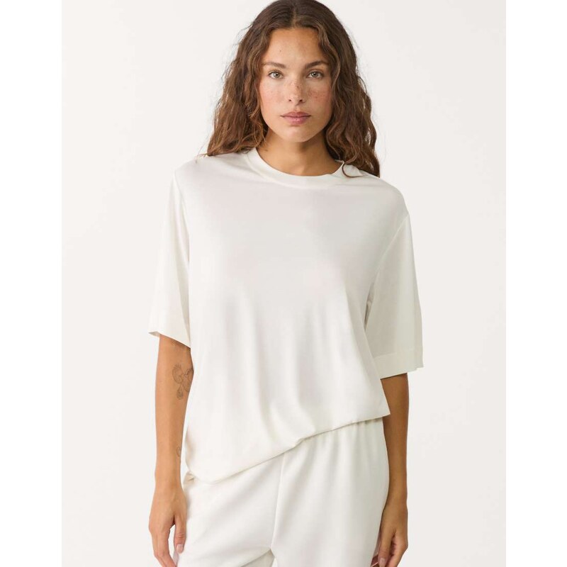 Stradivarius soft touch oversized t-shirt in ecru-White 106370733
