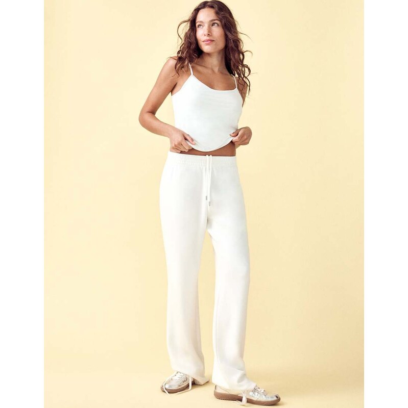 Stradivarius tank top in ecru-White