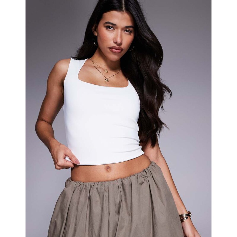 ASOS DESIGN Sculpting wide strap vest top in white