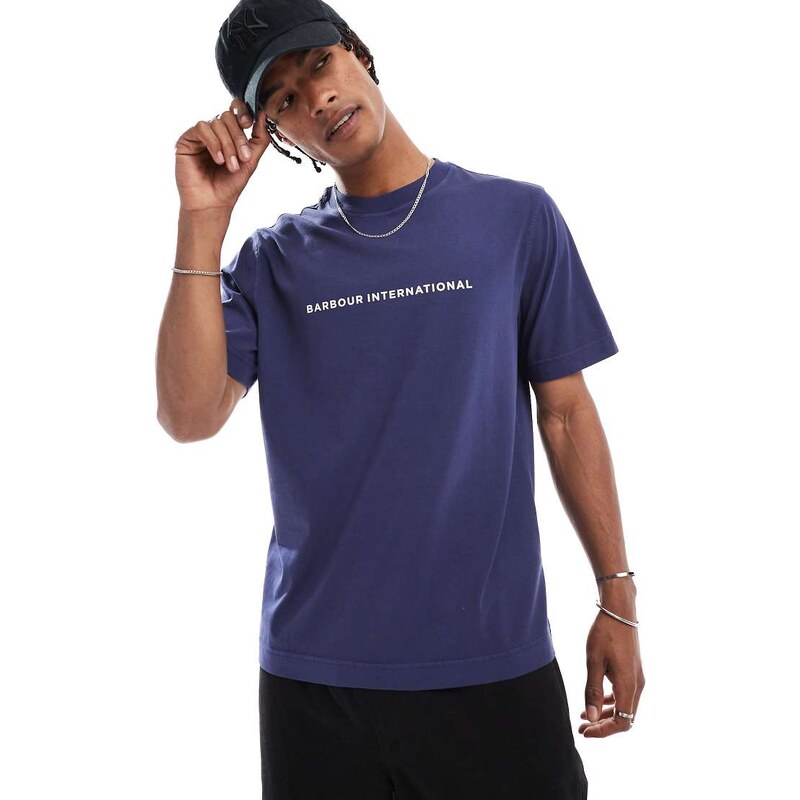 Barbour international perkins t-shirt in navy 107307553