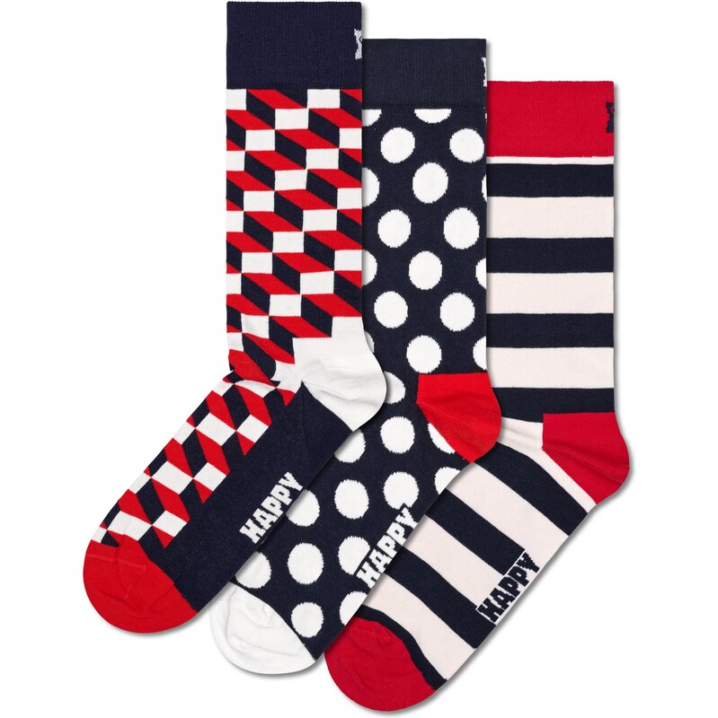 Happy Socks Ponožky námořnická modř / červená / bílá