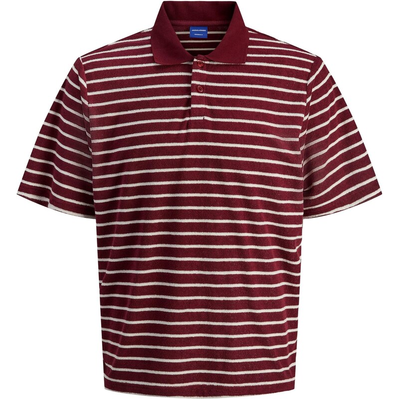 JACK & JONES Tričko JORGEN tmavě červená / bílá