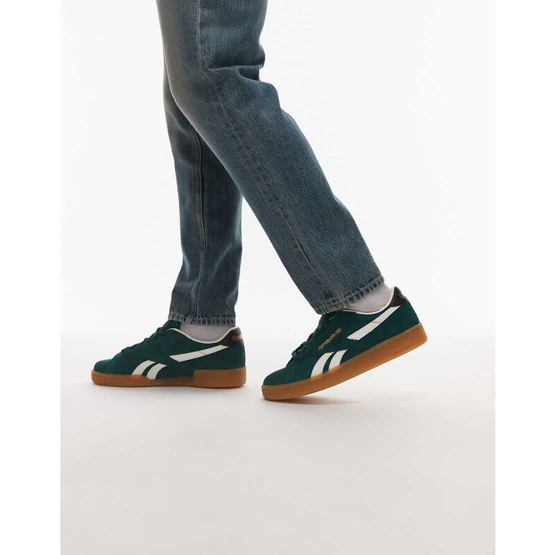 Reebok Club C Grounds trainers in off green and black