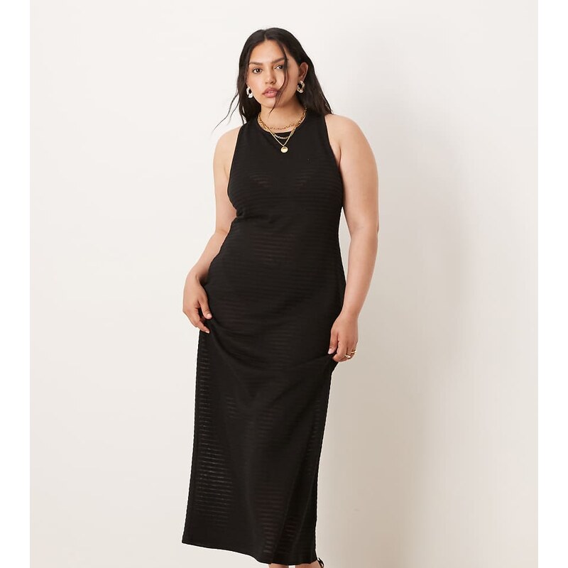 ASOS Curve ASOS DESIGN Curve crochet sleeveless elasticated back midi 106398582