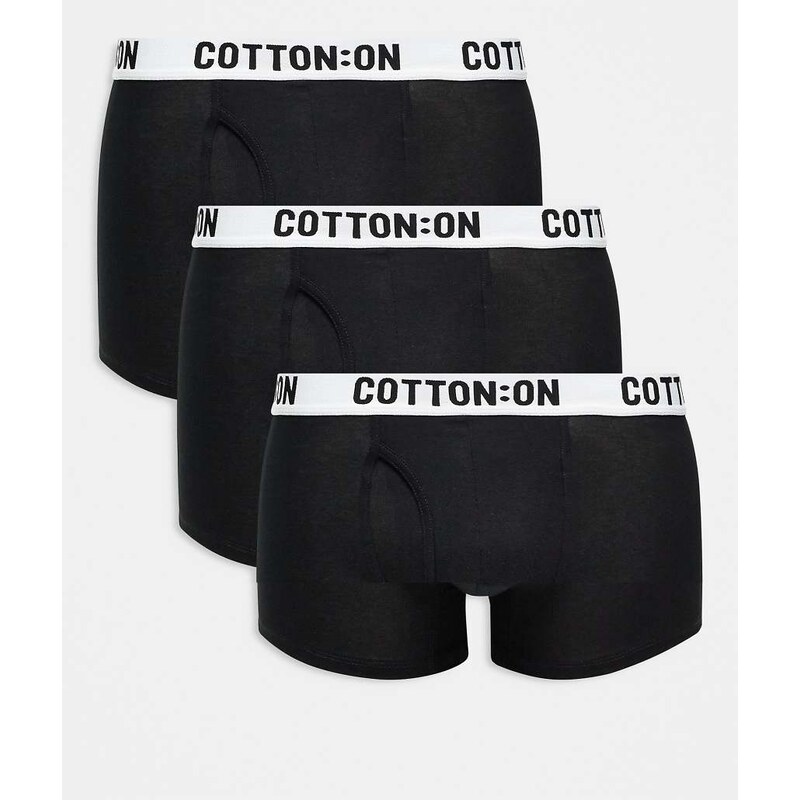 Cotton On 3 pack boxers in black 106398638