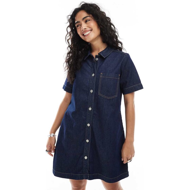 JJXX boxy denim mini dress in dark blue 106398693