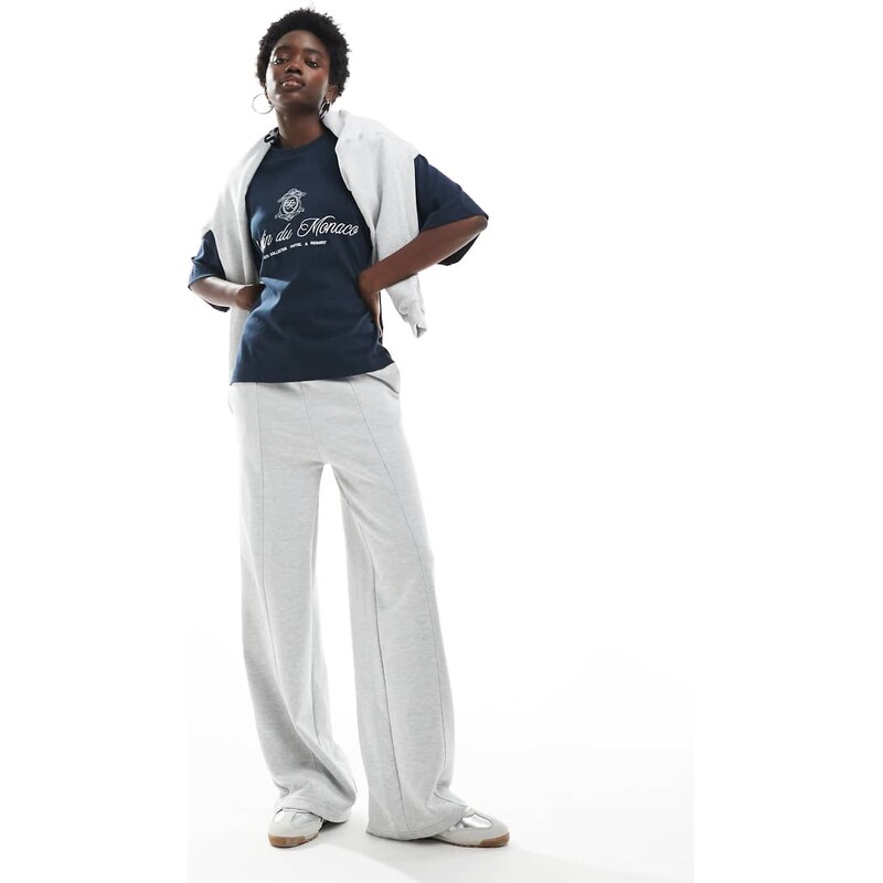 4th & Reckless embroidered script logo oversized t-shirt in navy 106400532