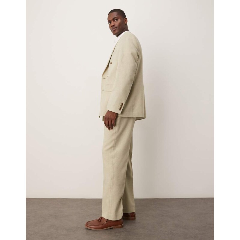 ASOS DESIGN wool blend straight suit trousers in light green