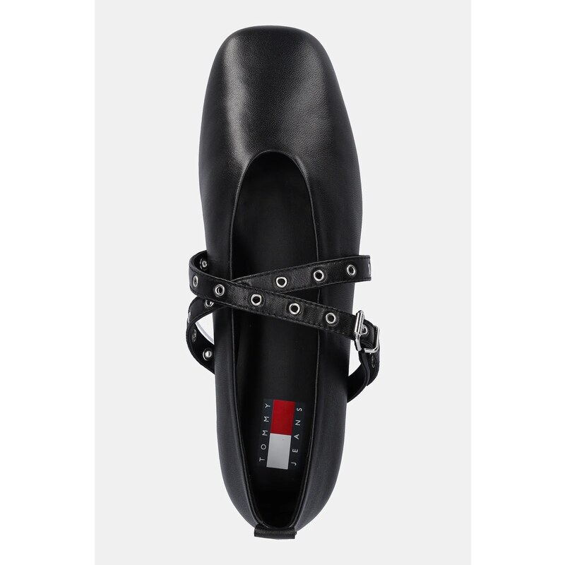 Kožené baleríny Tommy Jeans TJW LEATHER MARYJANE BALLERINA