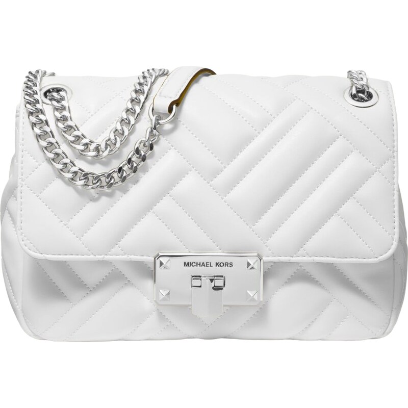 Michael Kors Peyton Medium Quilted Shoulder Optic White