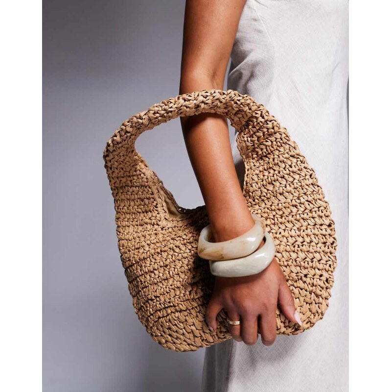 South Beach straw grab bag in beige-Neutral 106410046