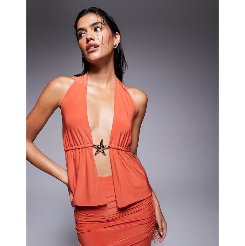 Fashionkilla double sculpted slinky starfish metal trim